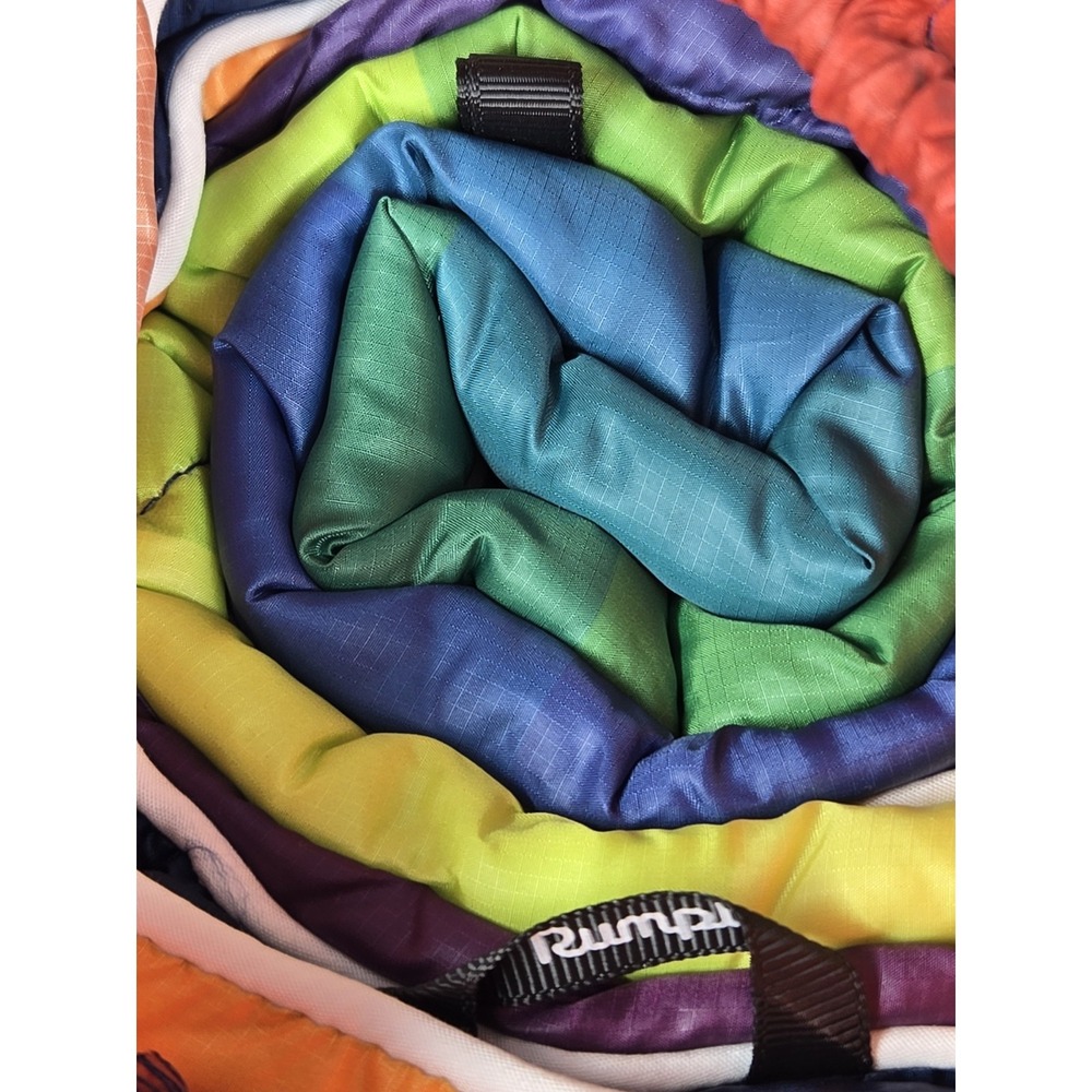 Rumpl Original Puffy Blanket Rainbow Fade Camping Outdoor Sz 52x75" 1 Person - Picture 7 of 9
